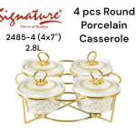 4pcs Round Porcelain Casserole Set