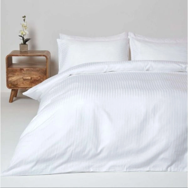 5 by 6 White Stripped Bedsheet