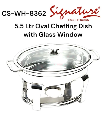 Signature 5.5L Oval Chafing Dish with Glass Window