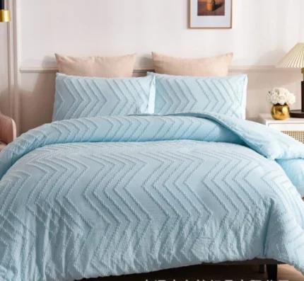 6 by 6 Tufted Wave Duvet Cover set (3pcs)