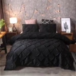 6 by 6 Pinch Pleat Pintuck Duvet Cover Set 3 Piece