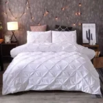 6 by 6 Pinch Pleat Pintuck Duvet Cover Set 3 Piece
