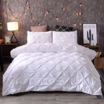 6 by 6 Pinch Pleat Pintuck Duvet Cover Set 3 Piece