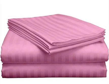 7 by 8 Satin Striped Bedsheet Set – Cotton,