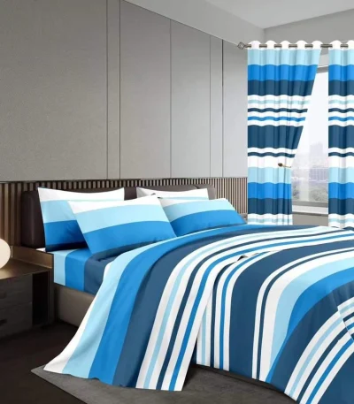 7-Piece King Size Duvet and Curtain Set - 6x7