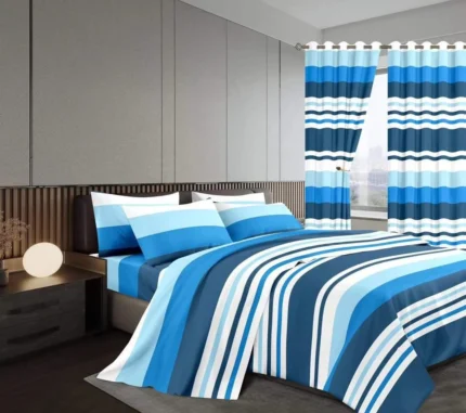 7-Piece King Size Duvet and Curtain Set - 6x7