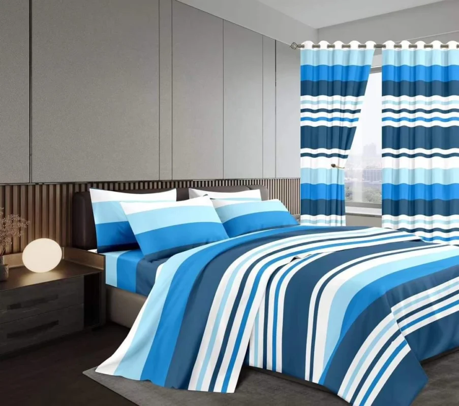 7-Piece King Size Duvet and Curtain Set - 6x7