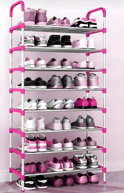 7-Tier Shoe Rack - One Column – Pink