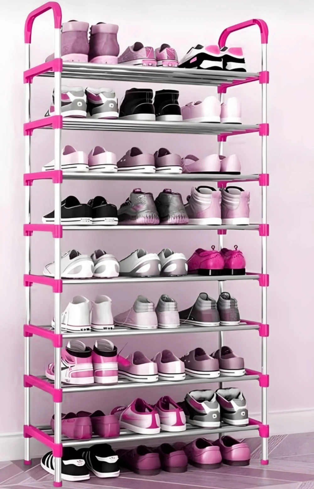 7-Tier Shoe Rack - One Column – Pink