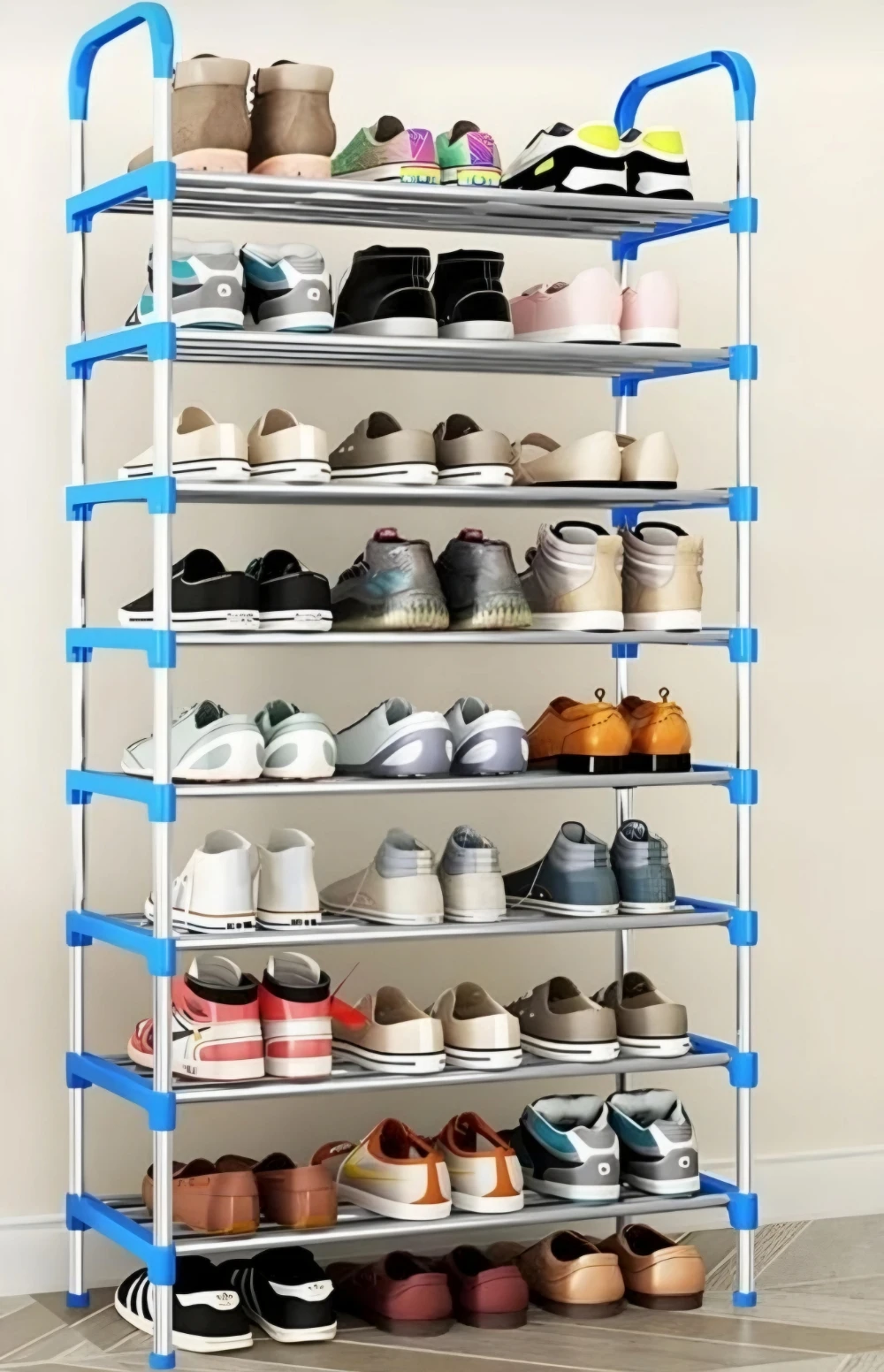 7-Tier Shoe Rack - One Column – Blue