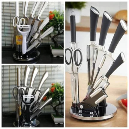 9-Piece Stainless Steel Kitchen Cutlery Knife Set – Stainless Steel