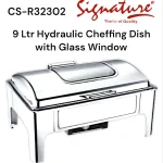 9L Double Compartment Rolltop Chafing Dish - with Glass Lid