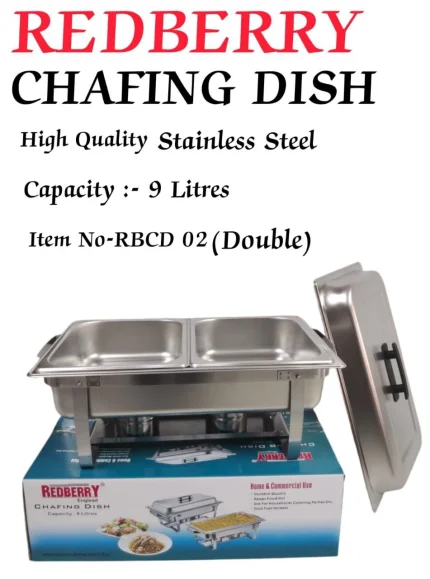 REDBERRY 9L Double Partition Stainless Steel Chafing Dish