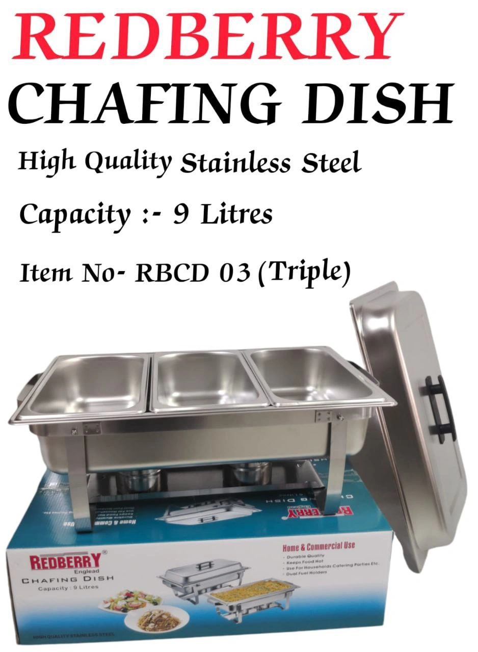 9L Triple Partition Stainless Steel Chafing Dish 9L Triple Partition Stainless Steel Chafing Dish