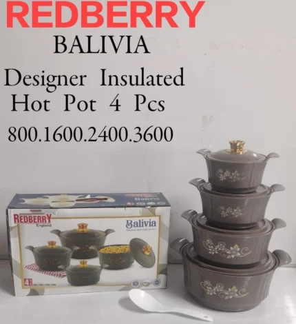 4-Piece Redberry Balivia Plastic Insulated Hotpot Set