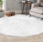 80cm Round Faux Fur Rug
