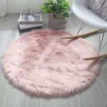 80cm Round Faux Fur Rug