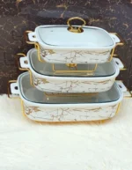 3-Piece Ceramic Food Warmers and Serving Bowls Set