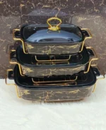 3-Piece Ceramic Food Warmers and Serving Bowls Set