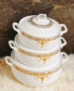 3-Piece Ceramic Glass Casserole Bowl Set – Ceramic