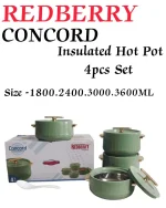 CONCORD Plastic Designer Insulated Hotpot – 4pcs Set – Green