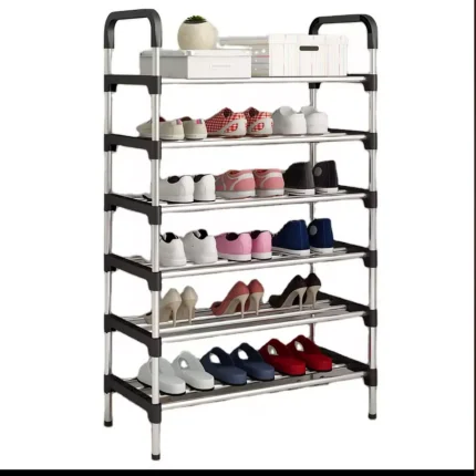 Detachable 6-Layer Shoe Rack – Black