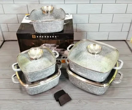 10 Piece Edenberg Granite Aluminum Cookware Set