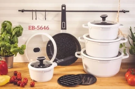 Edenberg 12-Piece Cookware Set – White