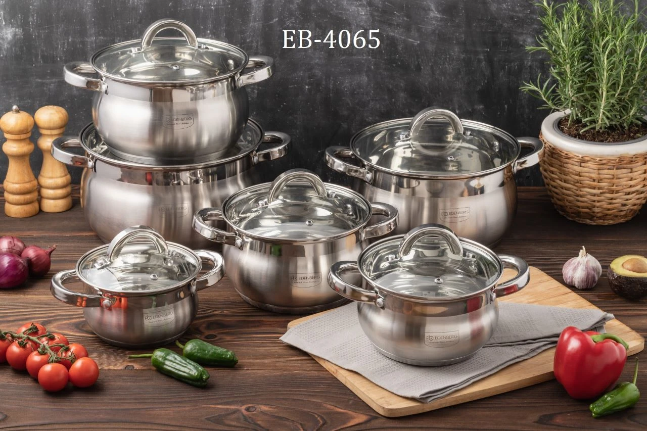 12-Piece Edenberg Stainless Steel Cookware Set 12-Piece Edenberg Stainless Steel Cookware Set