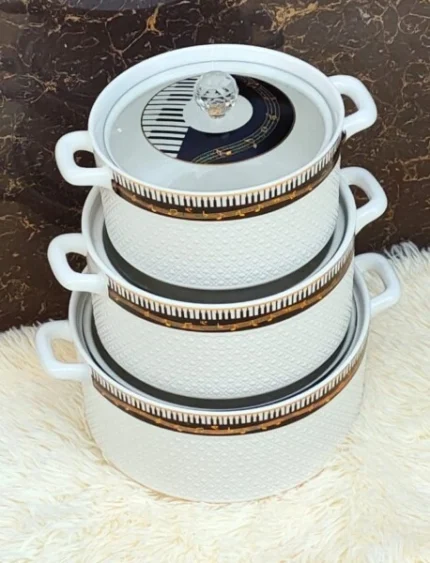 Elegant Set Of 3 Soup Pots –