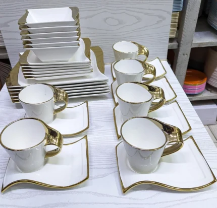Gold Unique 30-Piece Dinner Set | Smart Enterprise
