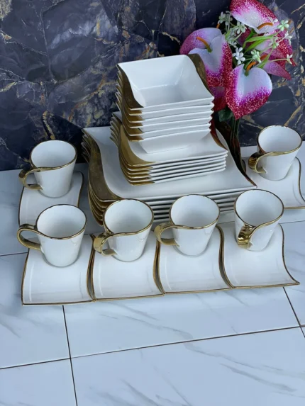 Gold Unique 30-Piece Dinner Set | Smart Enterprise