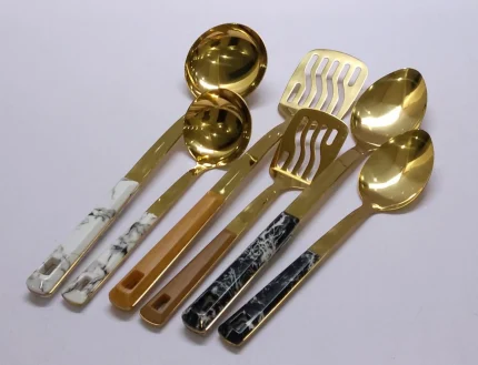 Golden Serving Spoons – 27 cm