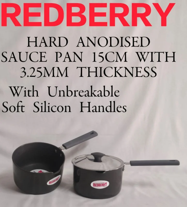 REDBERRY Hard Anodised Nonstick Sauce Pan – 15cm