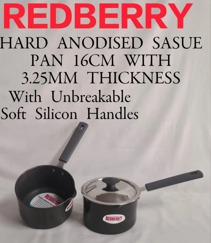 REDBERRY Hard Anodised Nonstick Sauce Pan – 16cm