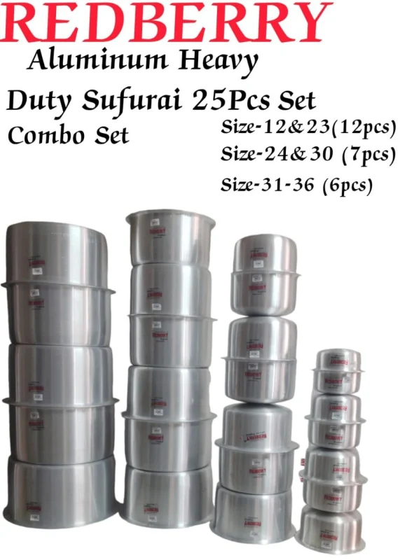 REDBERRY Heavy Duty Aluminum Sufuria Combo Sets