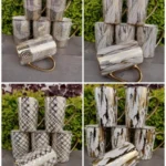 6 pcs Ceramic Gold Mugs Elegant Durable Set