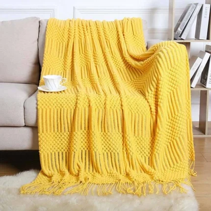 High-quality Knitted Throw Blankets ( Tassels ) –