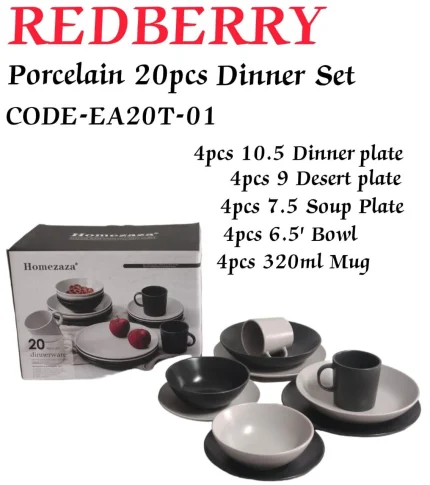 Homezaza 20-Piece Porcelain Dinner Set
