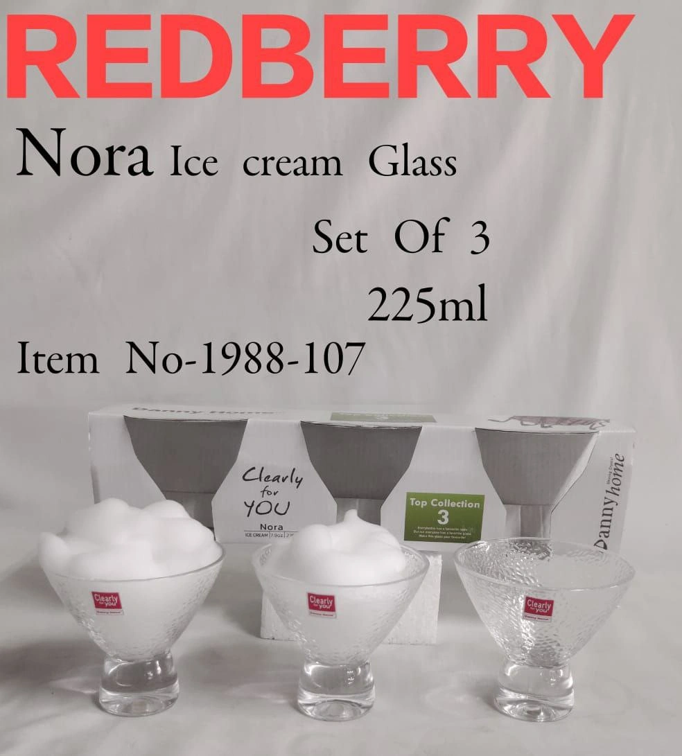 Ice Cream Glass Set – 3pcs (225ml Each)