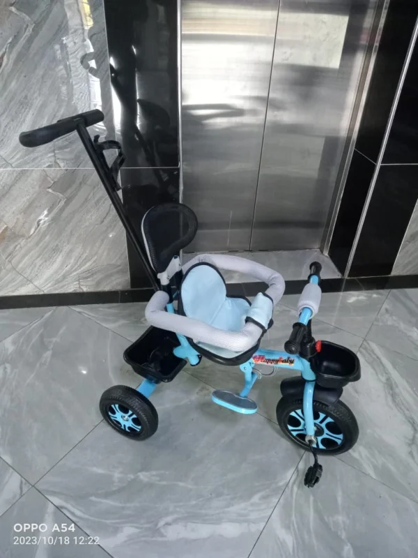 Kids Tricycle Bike with Protective Side Bar & Push Handle