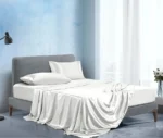 King Size Mulberry Silk Fitted Bedsheet Set 6-Piece – White, 6-by-7