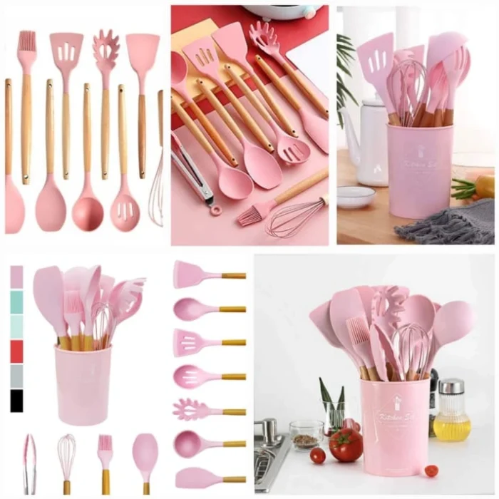 11-Piece Silicone Kitchen Utensil Set with Holder