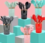 11-Piece Silicone Kitchen Utensil Set with Holder