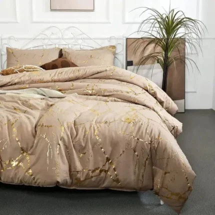 6 by 7 Gold Marble Foil Duvet Cover Set | Smart Enterprise