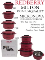 4 Piece Redberry Micronova Plastic Insulated Hotpot Set – Maroon