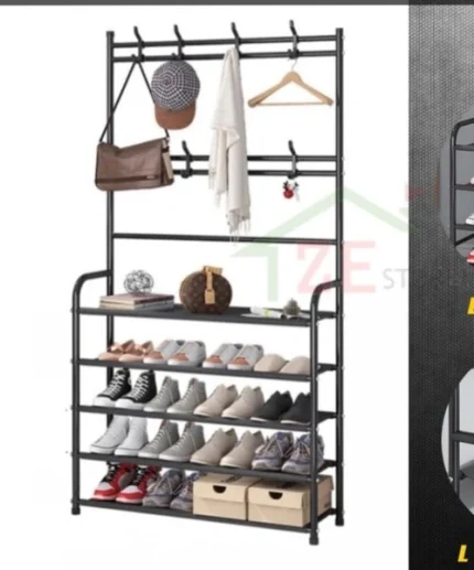 Multi-function Rack Shoe, Hat and Cloth Hanger Rack
