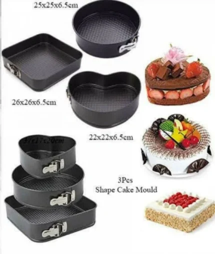 Non-Stick Cake Baking Tin - 3pcs Set