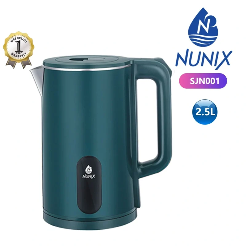 2.5L Nunix Plastic Electric Kettle – Green, 2.5L
