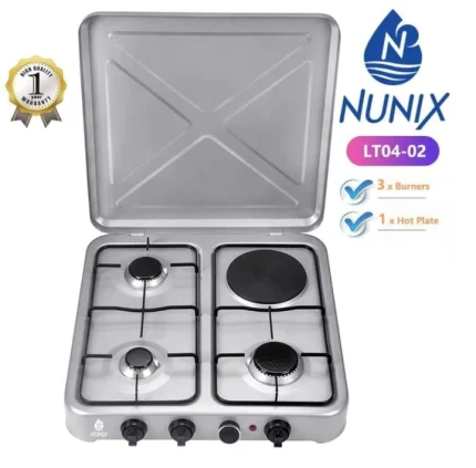 Nunix 3 Gas+1 Electric Tabletop Cooker Burner Stove Portable